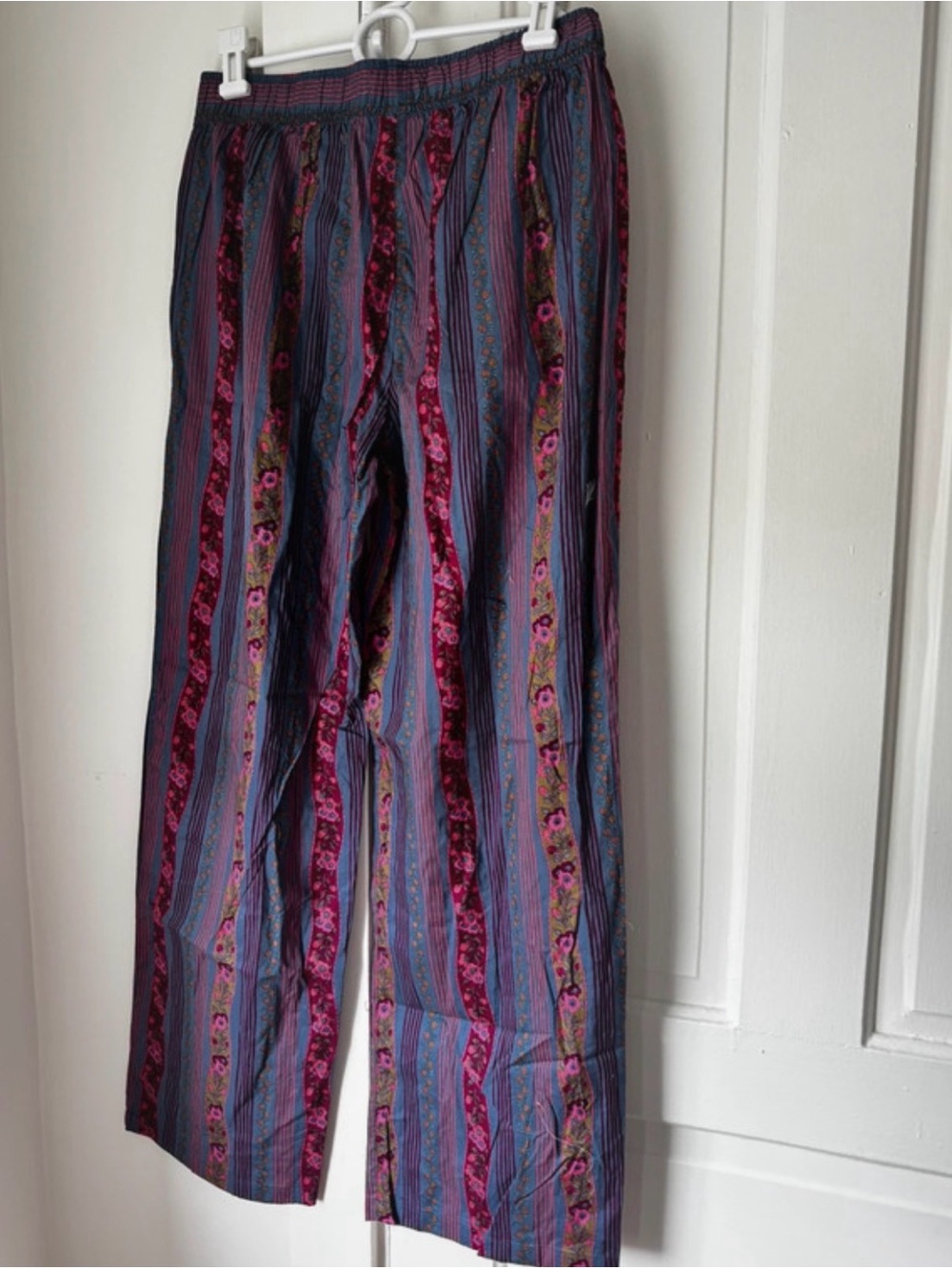 NATURAL LIFE Vertical Stripe Maxi Pants in Purple and Pink